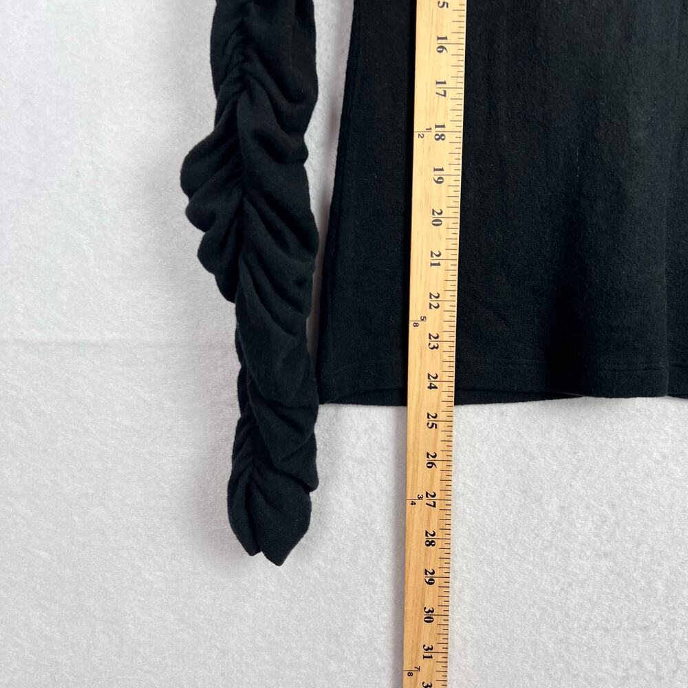EUC Anthropologie Medium Black Ruched Extra Long Sleeve Turtleneck Women's Top - Picture 10 of 10